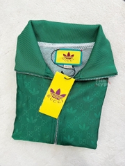 GUCCI JACKET - Áo Jacket Gucci x adidas GG Trefoil Jacquard (Green) [Mirror Quality]