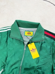 GUCCI JACKET - Áo Jacket Gucci x adidas GG Trefoil Jacquard (Green) [Mirror Quality]