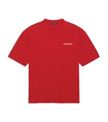 BALENCIAGA TEE - Áo Blcg Logo Back Print Cotton (Red) [Mirror Quality]