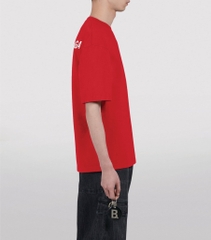 BALENCIAGA TEE - Áo Blcg Logo Back Print Cotton (Red) [Mirror Quality]