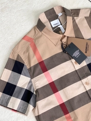 BURBERRY SHIRT - Áo Sơ mi tay ngắn BBR Check Stretch Poplin [Mirror Quality]