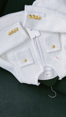 CELINE JACKET - Áo Khoác Celine "Chasseur" Jacket In Braided Bouclé Tweed (White) [Mirror Quality