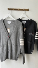THOM BROWNE CARDIGAN - Áo khoác TB Cashmere Crewneck Pullover (Grey) [Mirror quality]
