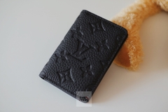 LOUIS VUITTON CARD HOLDER - Ví Đựng Card Monogram Pocket Logo Shadow Taurillon (Black) [Mirror Quality]