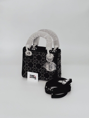 Túi Dior Strass Cannage Satin (Black) [Mirror Quality]