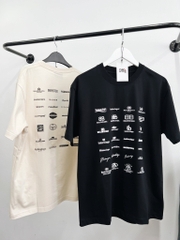 BALENCIAGA TEE - Áo BLCG Multi Logo Archives (Cream) [MIRROR QUALITY]