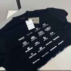 BALENCIAGA TEE - Áo BLCG MultiLogo Archives (Black) [MIRROR QUALITY]