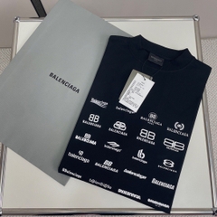 BALENCIAGA TEE - Áo BLCG MultiLogo Archives (Black) [MIRROR QUALITY]