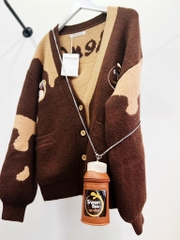 Áo Cardigan 13De Marzo x Pop Mart Brown Canned Cream (Brown) Best Quality