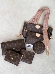 LOUIS VUITTON BAG - Túi LV Multi Pochette Accessories (Pink Strap) [Mirror Quality]