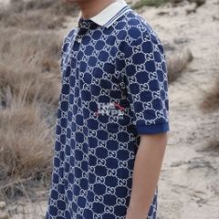 GUCCI POLO - Áo Có Cổ Gucci GG Stretch Cotton (Dark Blue) [Mirror Quality]