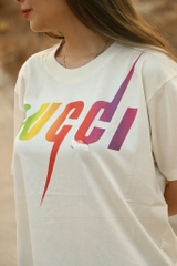 GUCCI TEE - Áo GC Blade Rainbow (White) [Mirror Quality]
