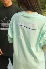 BALENCIAGA TEE - Áo BLCG Wave Embroidered Logo (Mint) [MIRROR QUALITY]