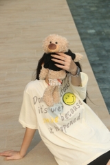 13DE MARZO TEE - Áo Thun 13De Palda Bear Velcro Patch (Cream) Best Quality