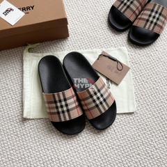 Dép Burberry Vintage Check Open-Toe Slides (Brown) [Mirror Quality]