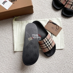 Dép Burberry Vintage Check Open-Toe Slides (Brown) [Mirror Quality]