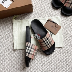 Dép Burberry Vintage Check Open-Toe Slides (Brown) [Mirror Quality]