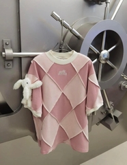 13DE MARZO TEE - Áo Thun 13DE MARZO Hemming Diamond Check (Pink) Best Quality