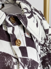 LOUIS VUITTON SHIRT - Áo Sơ Mi LV Short-Sleeved Denim Shirt (Black) [Mirror Quality]