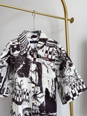 LOUIS VUITTON SHIRT - Áo Sơ Mi LV Short-Sleeved Denim Shirt (Black) [Mirror Quality]