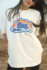 LOUIS VUITTON TEE - Áo Thun LV Rainbow Printed (White) [Mirror Quality]