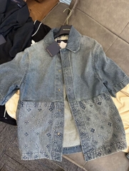 Áo Sơ Mi Louis Vuitton Short Sleeved Denim Workwear(Blue) [Mirror Quality]