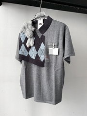 13DE MARZO TEE - Áo Thun BEAR KNIT PATCH PAPYRUS (Grey) Best Quality