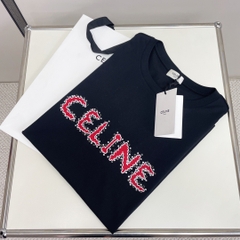 Áo thun Celine Homme Embellished Cotton-Jersey (Black) [Mirror Quality[
