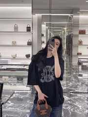 Áo Thun Celine Triomphe Logo For Man Oversize (Black) [Mirror Quality]