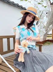 Áo Polo 13De Marzo Diamond Top (Blue Pastel) Best Quality