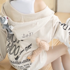 13DE MARZO HOODIE - Áo Hoodie Daffy Duck Sketch Zip (Đen) Best Quality
