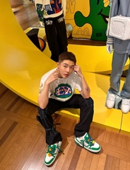 Áo Thun Louis Vuitton LV Intarsia Green Motif (White) [Mirror Quality]