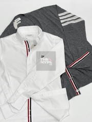 ÁO CARDIGAN THOM BROWNE TB MILANO WOOL MỎNG (GREY)