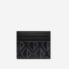 Card Holder Dior Black CD Diamond Canvas (Black) [Mirror Quality]