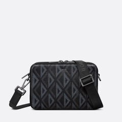 DIOR BAG - Túi Dior Black CD Diamond Canvas (Black) [Mirror Quality]
