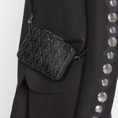 DIOR BAG - Túi Dior Black CD Diamond Canvas (Black) [Mirror Quality]