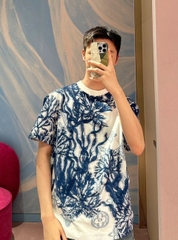 Áo thun Louis Vuitton LV Graphic Cotton Short-Sleeved (Blue) [Mirror Quality]