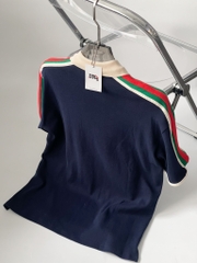 Áo Polo Gucci Cotton Jersey With Web (DARK BLUE) [Mirror Quality]