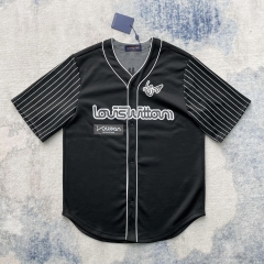 LOUIS VUITTON SHIRT - Áo LV Baseball Shirt (Black) [Mirror Quality]