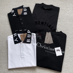 Áo Polo Burberry BBR Ryland Collar Logo (White) [Mirror Quality]