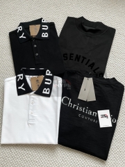 Áo Polo Burberry BBR Ryland Collar Logo (White) [Mirror Quality]
