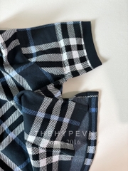 Áo Polo Burberry BBR Check Cotton Jacquard (Dark Blue) [Mirror Quality]