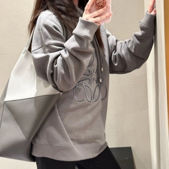 Áo Hoodie Loewe Relaxed Fit In Cotton (Slate Grey) [Mirror Quality]
