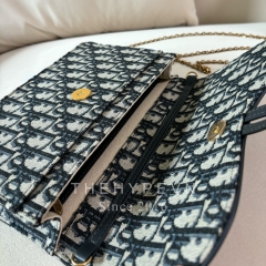 Túi Dior Saddle Pouch with Chain (Blue) [Mirror Quality]