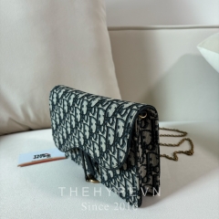 Túi Dior Saddle Pouch with Chain (Blue) [Mirror Quality]
