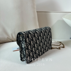 Túi Dior Saddle Pouch with Chain (Blue) [Mirror Quality]