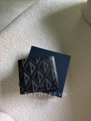 Ví Gập Dior Black CD Diamond Canvas (Black) [Mirror Quality]