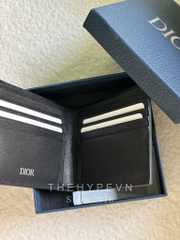 Ví Gập Dior Black CD Diamond Canvas (Black) [Mirror Quality]