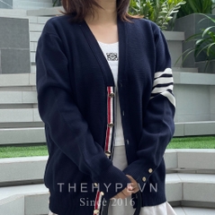 THOM BROWNE CARDIGAN - Áo khoác TB Cashmere Crewneck Pullover (Navy) [Mirror quality]