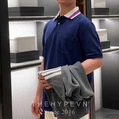 Áo Polo Gucci GC Cotton Piquet With Square GG (Navy) [Mirror Quality]